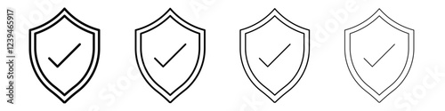 Free Download Shield check mark icon Outline sign symbol set - GFXLoad