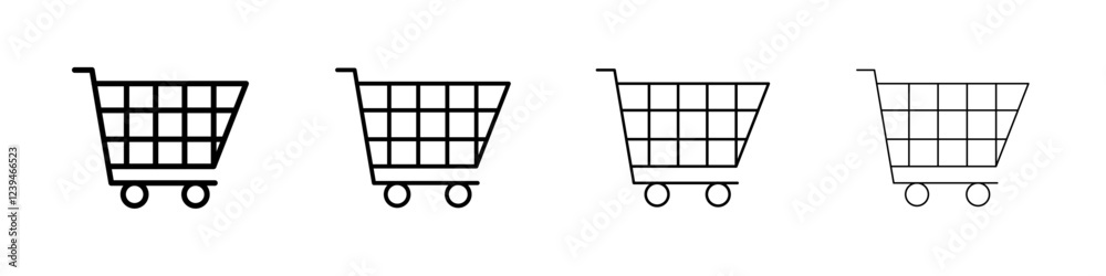 Shopping trolley icon Outline sign symbol set Shopping trolley icon Outline sign symbol set