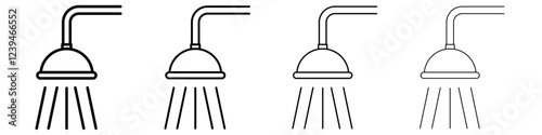 Shower icon Outline sign symbol set