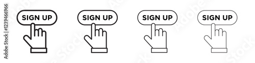 Signup icon Outline sign symbol set