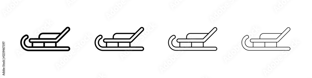 Sled icon Outline sign symbol set Sled icon Outline sign symbol set