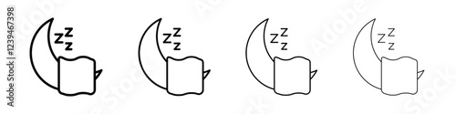 Sleep icon Outline sign symbol set