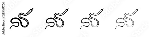 Snake icon Outline sign symbol set