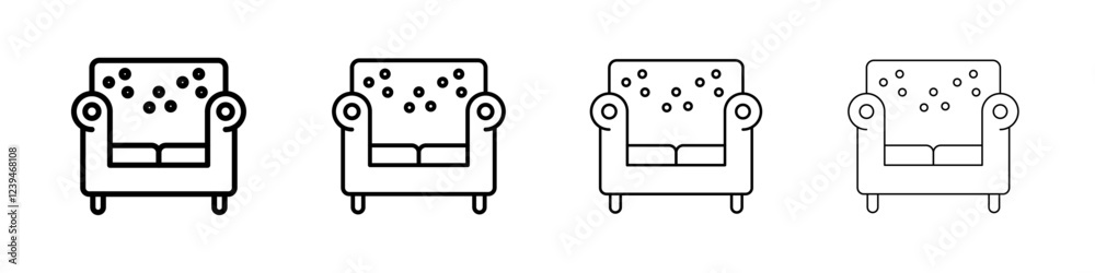 sofa icon Outline sign symbol set sofa icon Outline sign symbol set