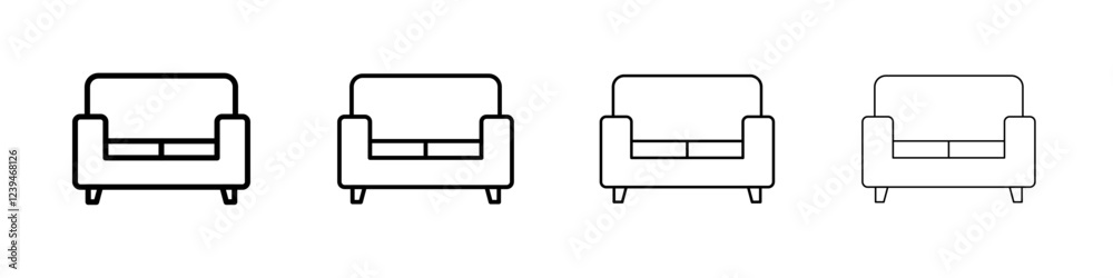 Sofa icon Outline sign symbol set Sofa icon Outline sign symbol set