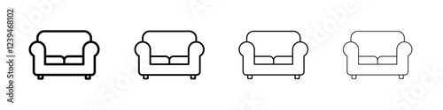 sofa icon Outline sign symbol set