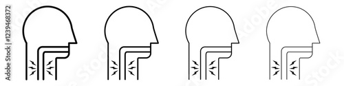 Sore throat icon Outline sign symbol set