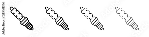 Spark plug icon Outline sign symbol set