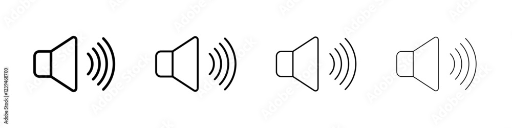 Speaker icon Outline sign symbol set Speaker icon Outline sign symbol set