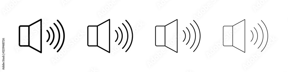 Speaker icon Outline sign symbol set Speaker icon Outline sign symbol set