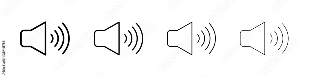 Speaker icon Outline sign symbol set Speaker icon Outline sign symbol set