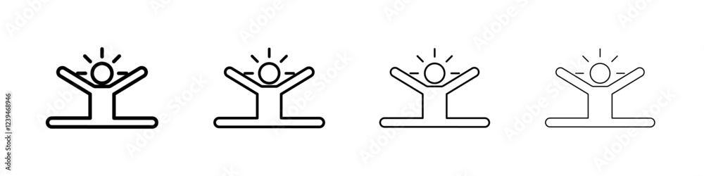 Split legs exercise icon Outline sign symbol set Split legs exercise icon Outline sign symbol set