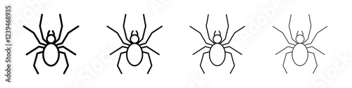 Spider icon Outline sign symbol set