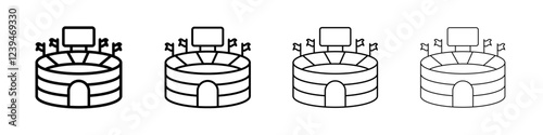 stadium icon Outline sign symbol set
