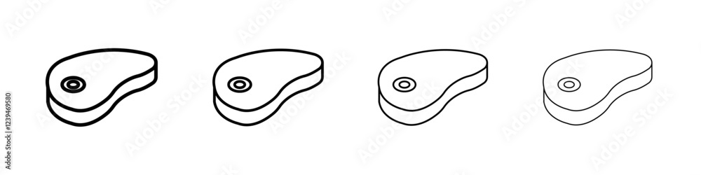 Steak icon Outline sign symbol set Steak icon Outline sign symbol set