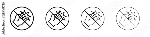 Stop violence icon Flat illustration sign