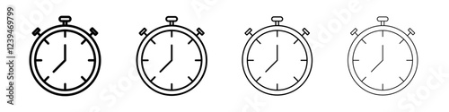Stop watch icon Flat illustration sign