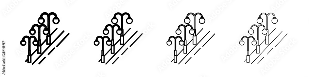 Street lighting icon Flat illustration sign Street lighting icon Flat illustration sign