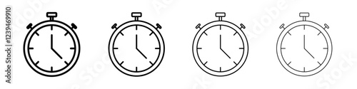 Stop watch icon Flat illustration sign