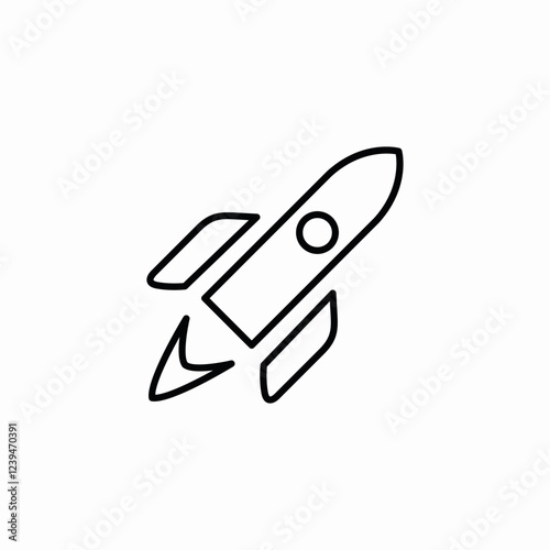 sky rocket icon sign vector