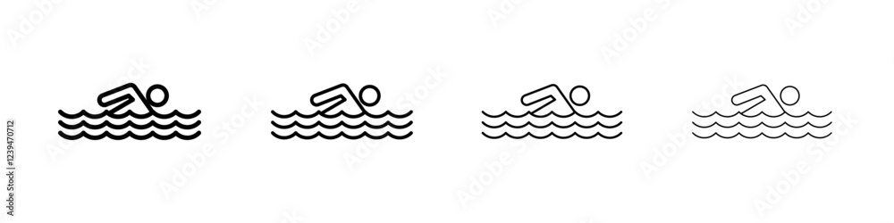 Obraz premium Swimming icon Flat illustration sign