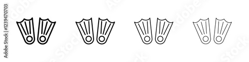 Swimming flippers icon Flat illustration sign