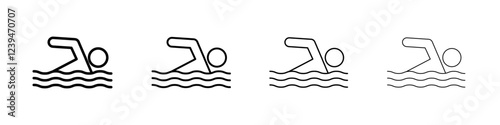 Swimming icon Flat illustration sign