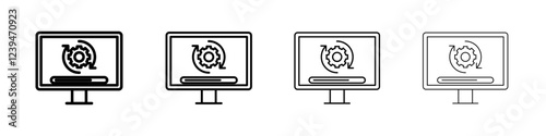 System update icon Flat illustration sign