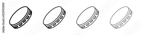 Tambourine icon Flat illustration sign