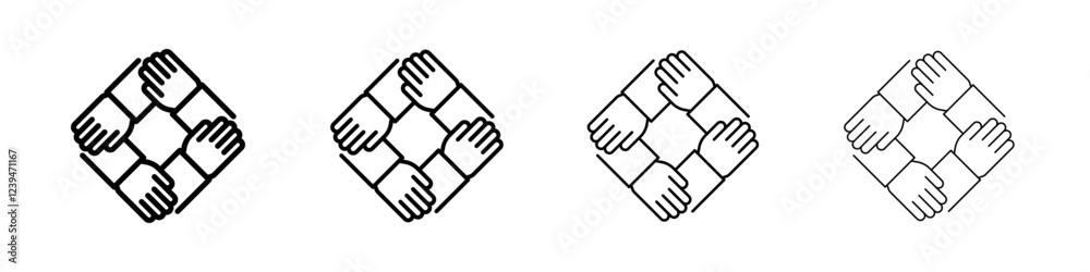 Teamwork icon Flat illustration sign