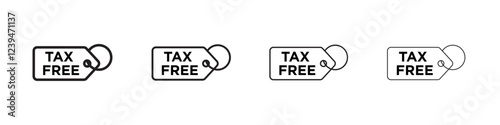 Tax free icon Flat illustration sign