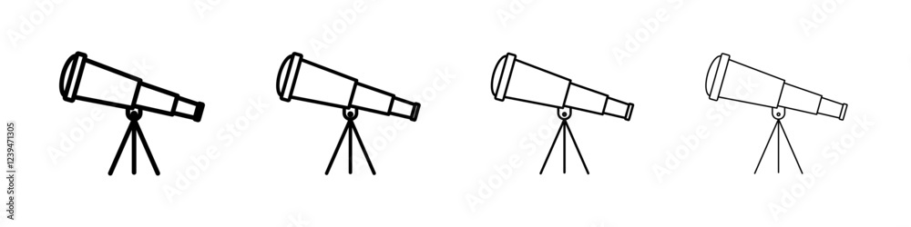 Telescope icon Flat illustration sign Telescope icon Flat illustration sign