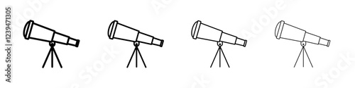 Telescope icon Flat illustration sign