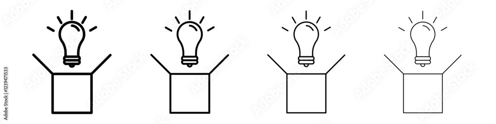 Think out of box idea icon Flat illustration sign Think out of box idea icon Flat illustration sign