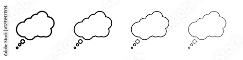 Think bubble icon Flat illustration sign