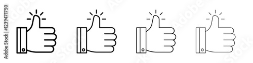 Thumbs Up icon Flat illustration sign