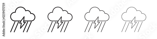 Thunderstorm icon Flat illustration sign