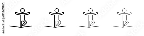 Tightrope walker icon Flat illustration sign