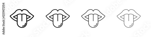 Tongue icon Flat illustration sign