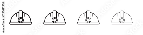 Torch helmet icon Flat illustration sign