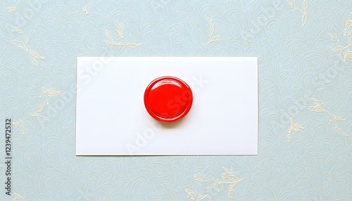 Free Download Bright Red Wax Seal on White Paper Against Subtle Blue Background - GFXLoad