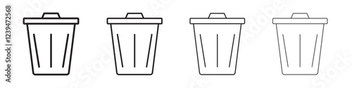 Trash icon Flat illustration sign