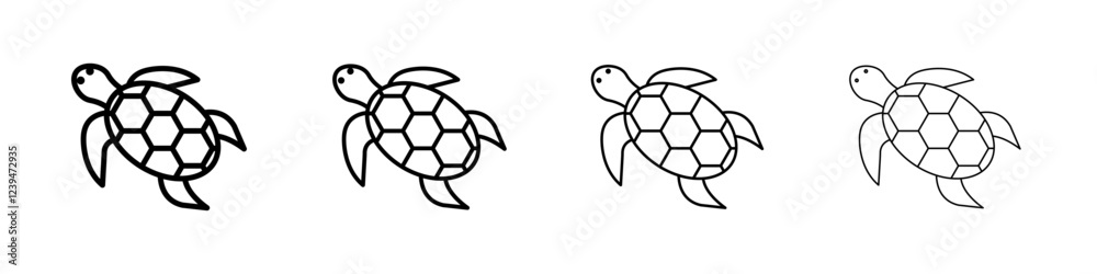 Obraz premium Turtle icon Flat illustration sign