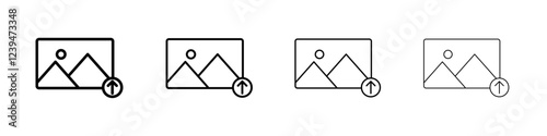 Upload photo icon Flat illustration sign