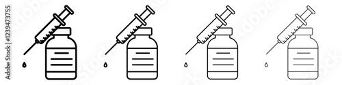 Vaccine vial icon Flat illustration sign