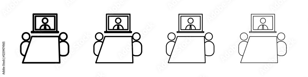 Video conference icon Flat illustration sign Video conference icon Flat illustration sign