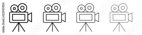 Video camera icon Flat illustration sign