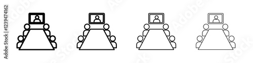 Video conference icon Flat illustration sign