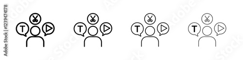 video Editor icon Flat illustration sign