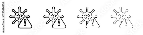 Virus Warning Alert icon Flat illustration sign